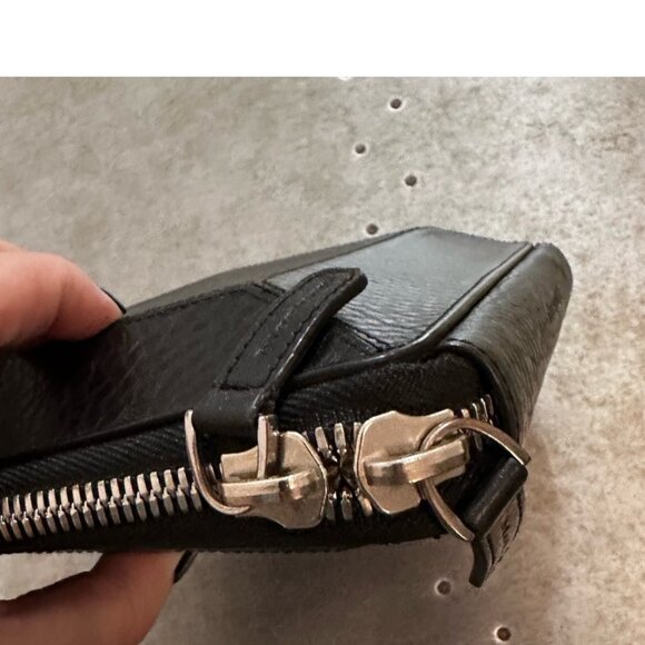 MACKAGE Black Roni Pebbled Leather Structured Crossbody Bag Like New - Picture 13 of 16